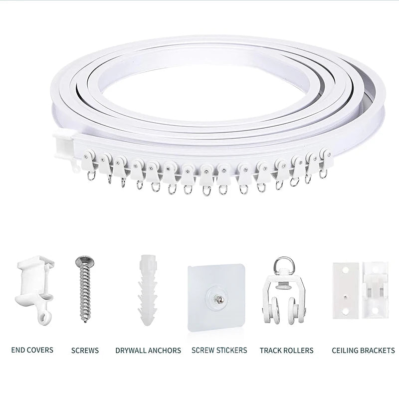 rideau flexible blanc moderne adhésif couvre extremites vis ancre platre autocollants rouleaux rails supports
