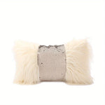 housse coussin sequins blanche moderne adhésive 40x40cm lit canapé voiture