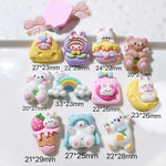 clips cheveux kawaii animaux mignons arc ciel coeurs love floral rose blanc jaune bleu