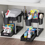 rangement sous évier noir moderne niveaux clips antislip pads tubes support