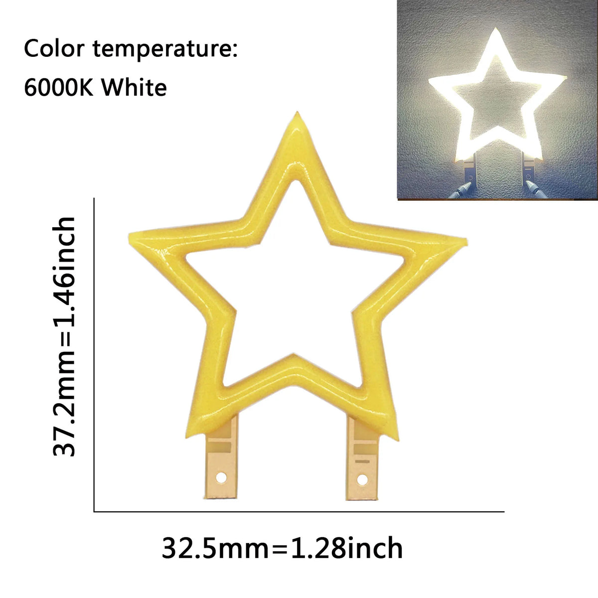 lampe led neon forme étoile clip fixation cable decoration feste