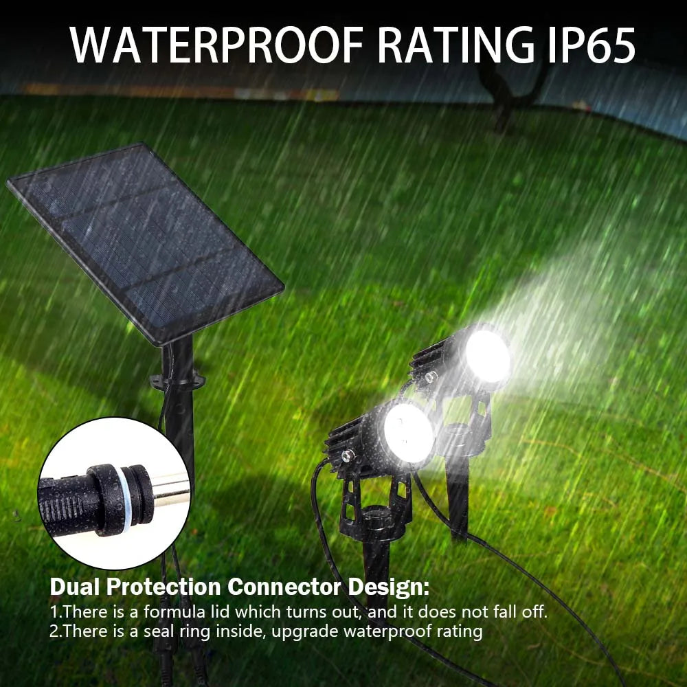 projecteur solaire led ip65 moderne noir matextérieur câble controle rgb autonomie