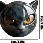 sculpture chat noir or résine marbrée moderne décoration intérieure artisanale table unique