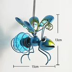 figurines insectes métal or violet bleu verre transparent clips patio