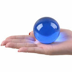 boule verre bleue décorative mystique sphère translucide réfléchissante décoration maison spirituel