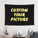 tapisserie personnalisable moderne noir jaune lettres relief 150x100 200x150 230x180 machine lavable