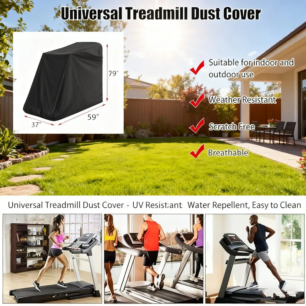 housse protection tapis roulant fitness polyester noir moderne anti poussière étanche grande taille universelle