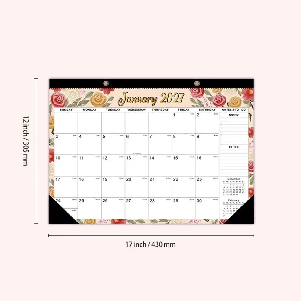 calendrier mural floral moderne notes faire planification quotidienne 18 mois