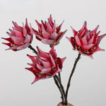 fleurs artificielles protea king violet vert blanc rouge decoration mariage anniversaire intérieur naturel
