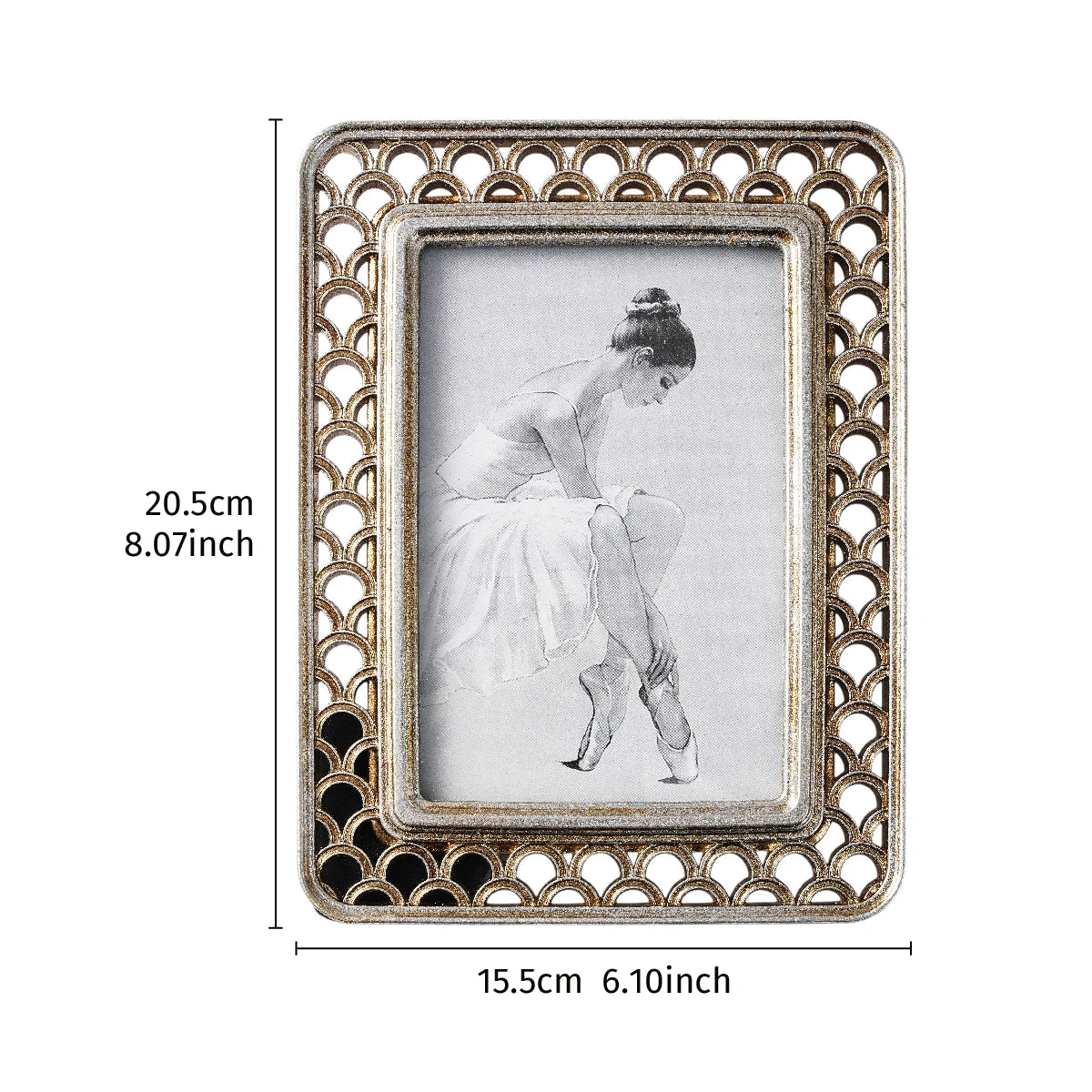 cadre photo doré argenté classique élégant support inclinable résine rectangle moderne decoration
