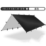 tarp polyvalent camping abri toile épaisse occlusion variable configurations multiples adaptateur