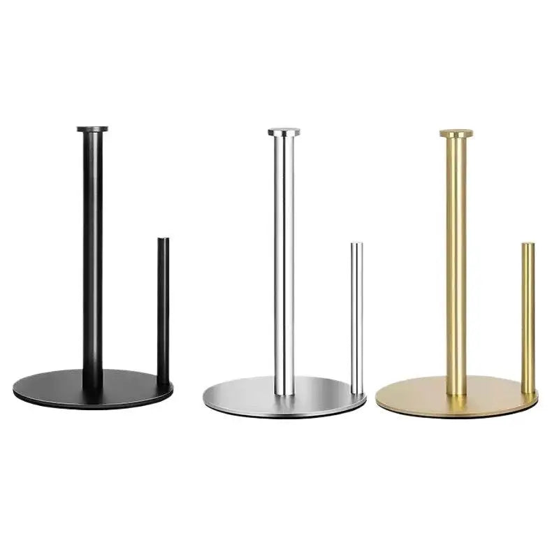 porte rouleau papier cuisine moderne noir argenté doré base large stabilisée rouleau texturé minimaliste