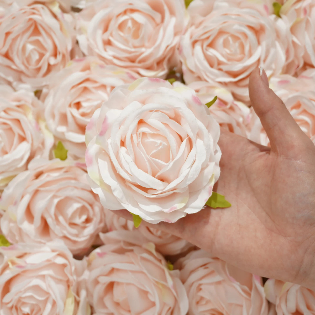 fleurs artificielles roses boutons peony feuilles vertes decoration intérieure classique 9cm 3.54inch