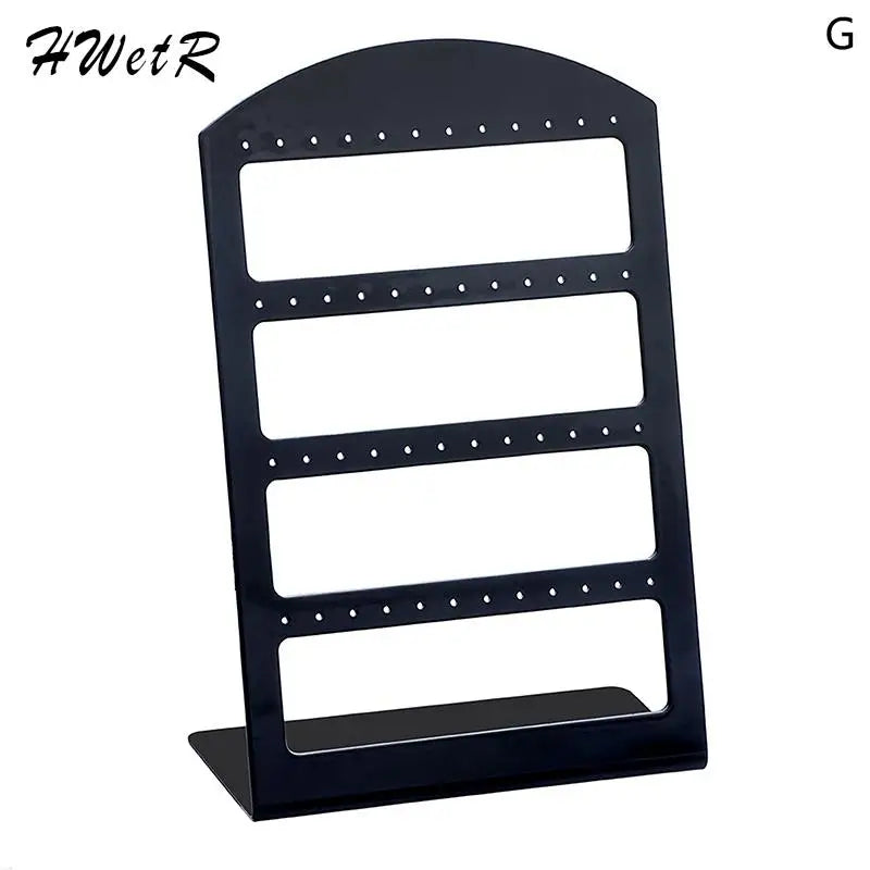 porte boucles d'oreilles moderne velours noir blanc grille perforations pieds boucles d'oreilles.storage organizer