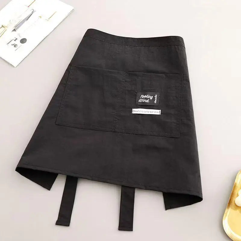 tablier cuisine imperméable polyester noir vert olive marron clair moderne poche grande ceinture ajustable