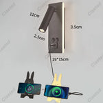 lampe chevet rechargeable led moderne noire blanche murale chargeur smartphone