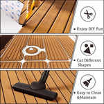 tapis sol bateau mousse EVA rayures horizontales adhésif 3M résistant eau moderne marron clair