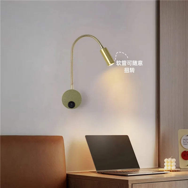 lampe lecture murale led vert blanc noir moderne minimaliste interrupteur