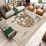 tapis salon polyester antidérapant motifs floraux géométriques décoration asiatique moderne