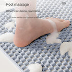 tapis douche bain antidérapant motifs géométriques surface texturée moderne gris clair beige respectueux environnement