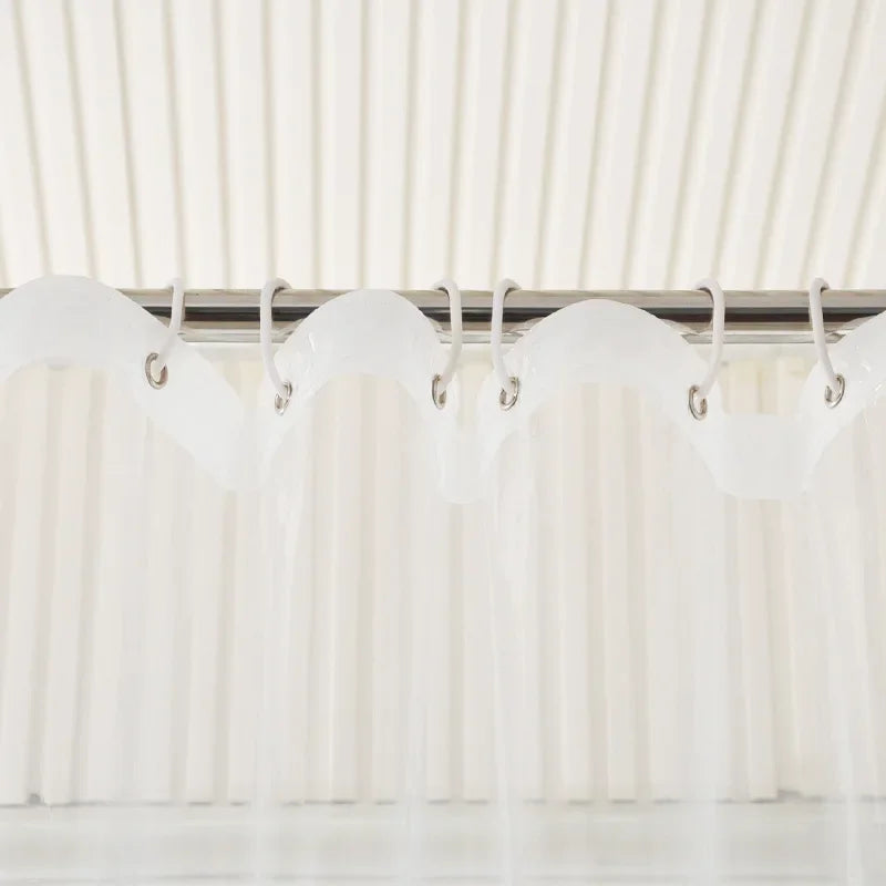 rideau douche transparent moderne aimants légèrement opaque rayures verticales respectueux environnement