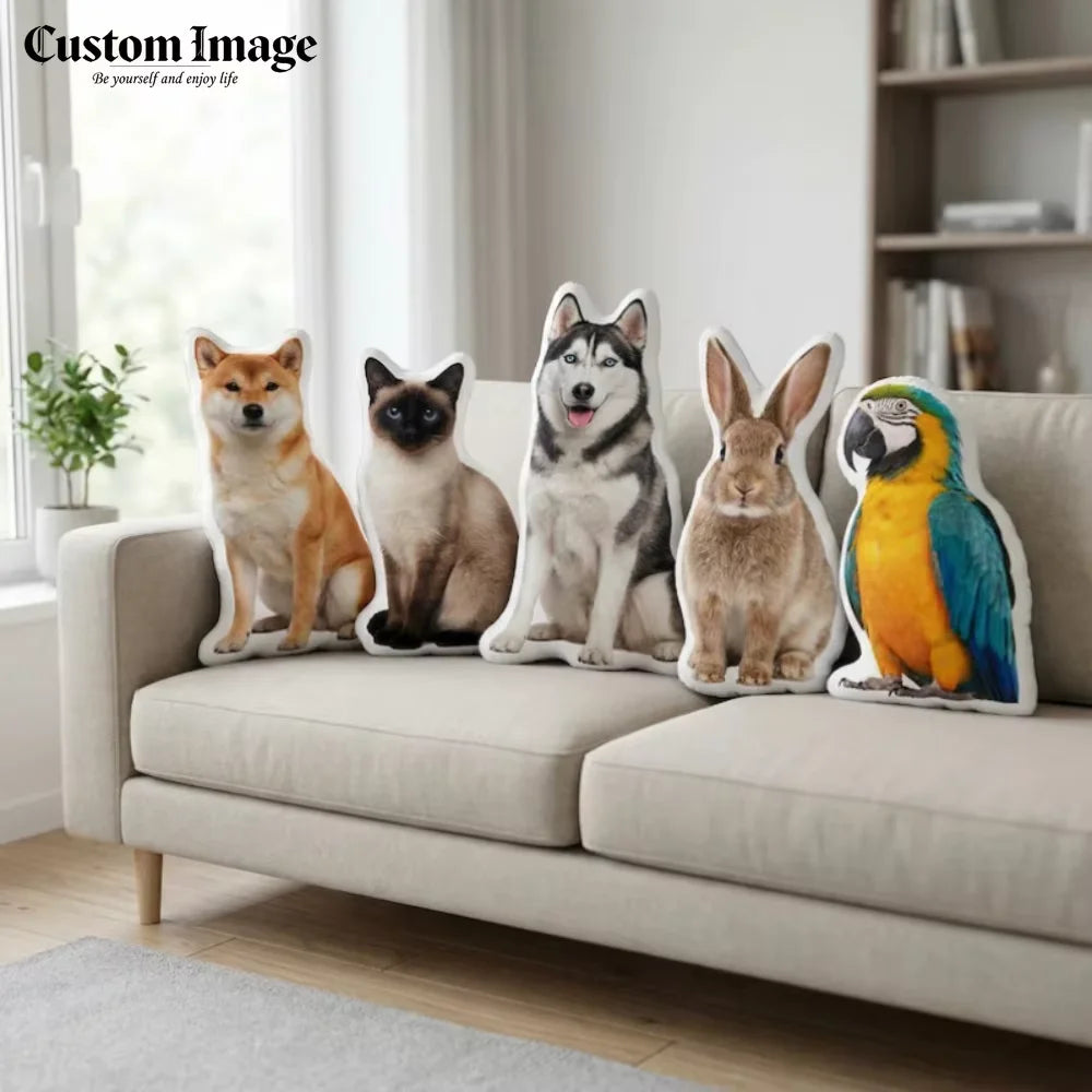 coussin personnalisé imprimé animaux coussinet décorative amovible lavable moderne variées chiens chats oiseaux