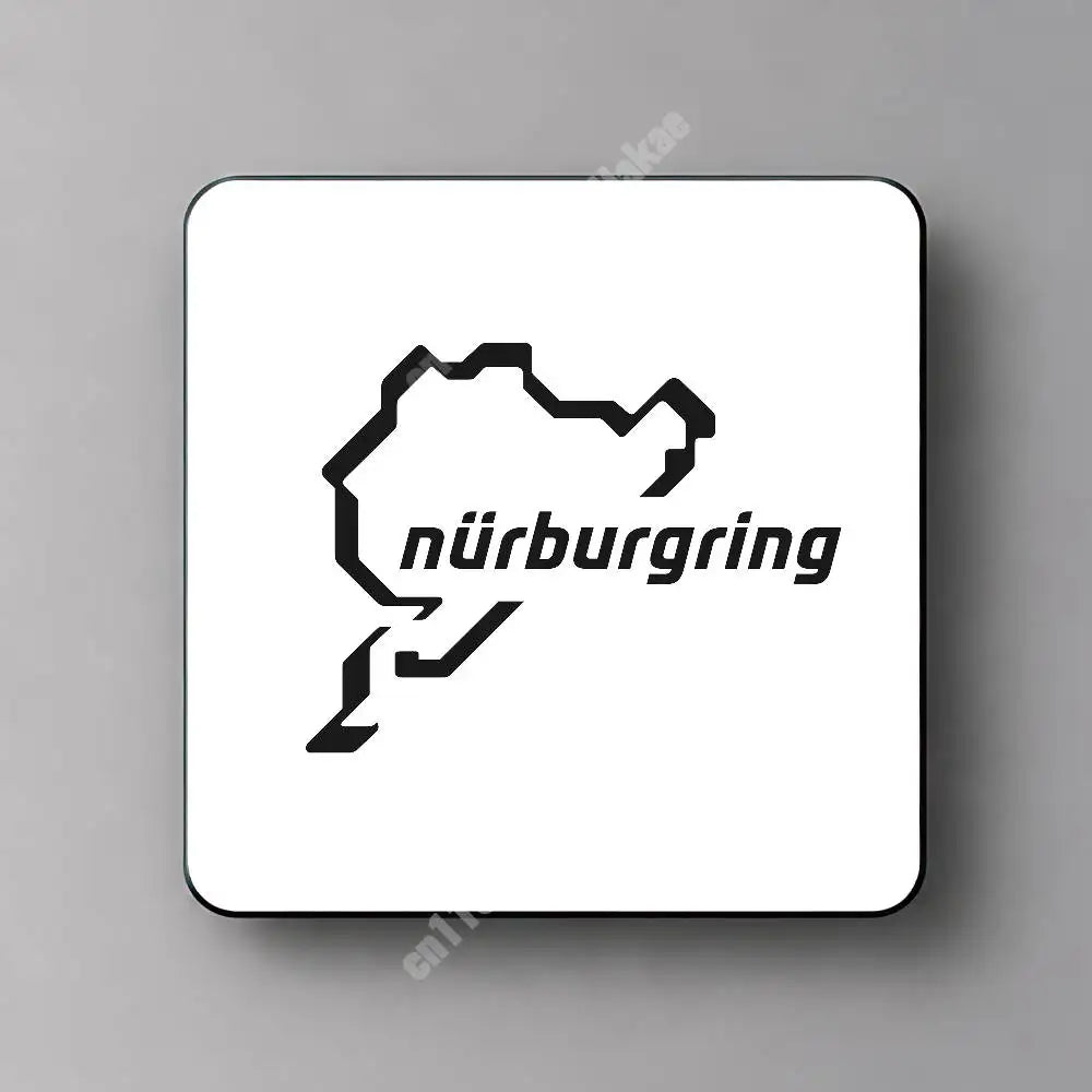 autocollant magnétique nürburgring circuit noir jaune doré moderne graphique réutilisable réfléchissant