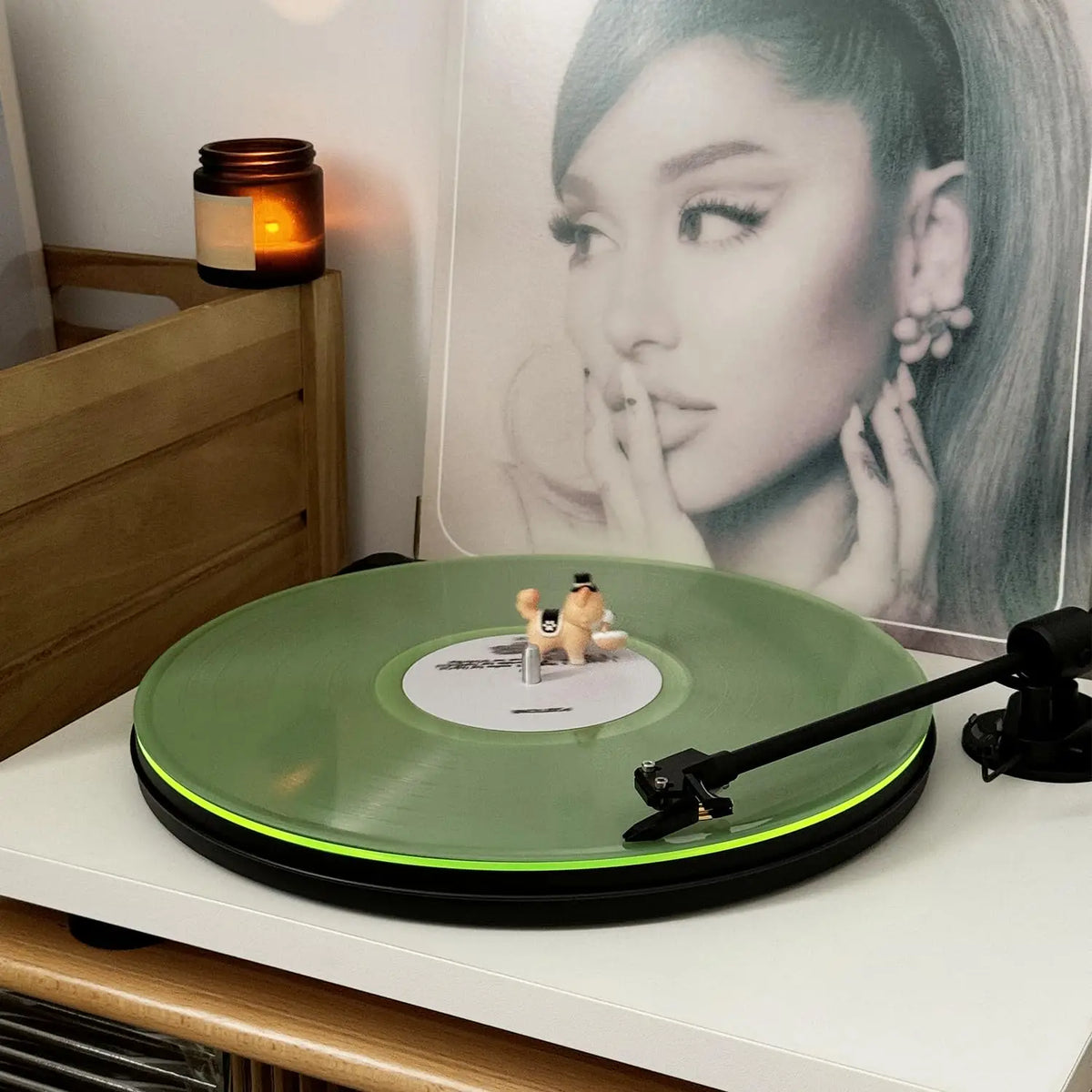 tapis antidérapant vinyle transparent disque rayures concentriques basse définie moderne truelle support discothèque équipement