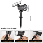 spots solaires ip65 étanches led réglables moderne jardin extérieur autonomes noir matériau abs