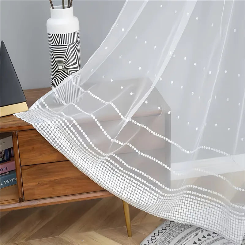 rideau transparent moderne blanches brodées fenêtre clips chambre salonhôtel
