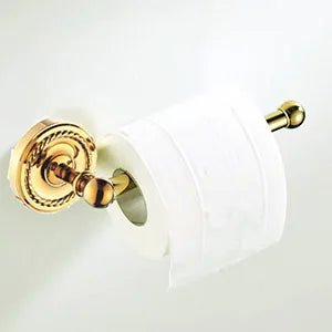 Accessoires salle bain ensemble doré classique porte serviettes rangement brosse dents poignée dorée serviette