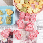 outils pâtisserie emporte pièces biscuits animaux dessin animé cartoon orange vert rose beige