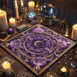 tapis astrologiques motifs magiques tarot divination esoterique decoratif quartz amethyste