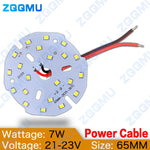 plaque led 7w 48mm 56mm 65mm smd2835 adhésif blanc neutre moderne câble électrique��