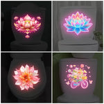 autocollants muraux fleurs lotus dahlias multicolores moderne adhésifs salle bains nocturne brillants uv