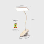 lampe rechargeable led blanc moderne pinces clipser port usb interrupteur base stable