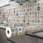 papier peint autocollant multicolore moderne motifs géométriques floraux imperméable résistant l'huile 40cmX10m