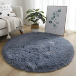 tapis rond uni moderne doux polyester 40cm rose clair vert violet marron bleuclair beige
