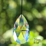 pendants cristal vert bleu jaune arc ciel facettes brillantes modernes transparents anneaux noirs 63mm