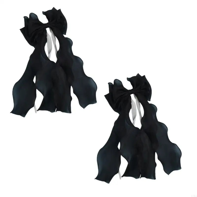 rubans décoratifs ondulés plissés élégants moderne rideaux bleu clair noir rose pâle
