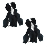 rubans décoratifs ondulés plissés élégants moderne rideaux bleu clair noir rose pâle