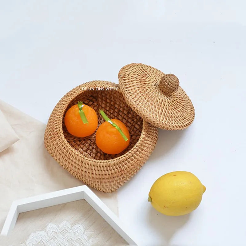 paniers rangement osier tissé naturel couvercle réutilisable respectueux environnement traditionnel artisanal