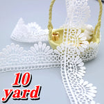 ruban dentelle motif floral blanc largeur 3cm polyester soluble eau mariage décoration classique élégante