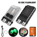 lampe torche rechargeable portable led porte clés compact moderne boutons commande noir transparent