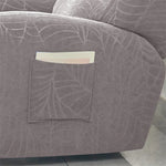 housse fauteuil relax inclinable feuilles imprimées gris clair moderne adhésif lavable printemps été