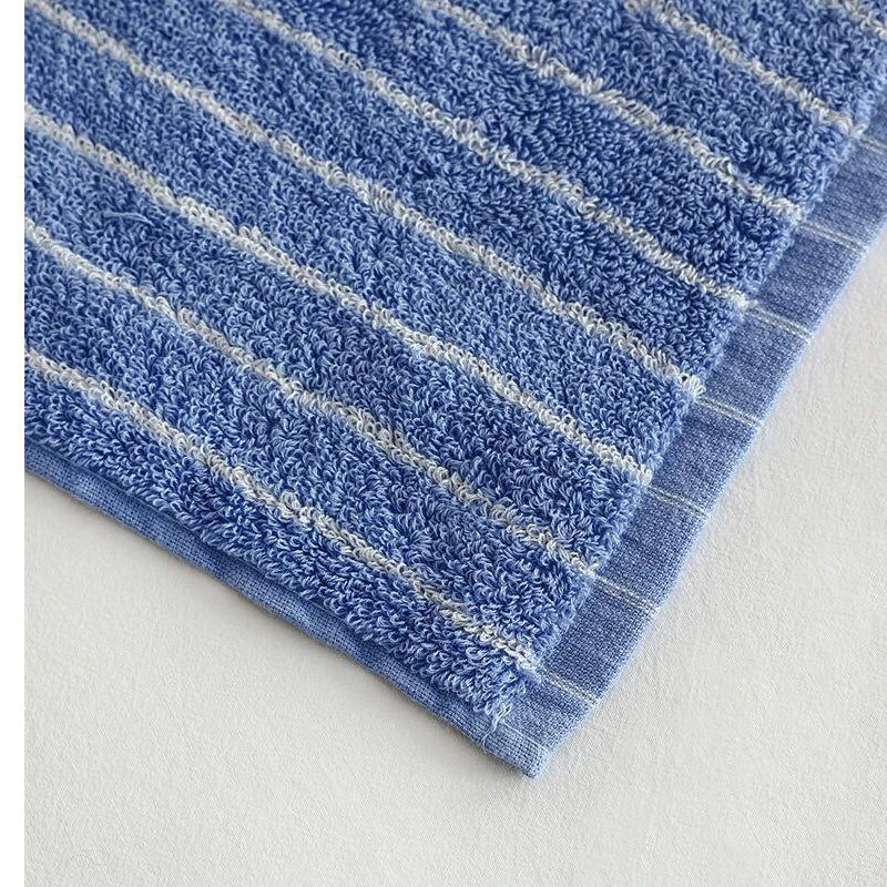 serviette bain coton bio rectangulaire rayée douce absorbante visage corps