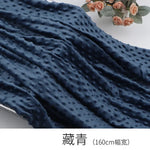 tissu brocart polyester 160cm texture points bleu clair blanc gris confortable doux matériau bricolage