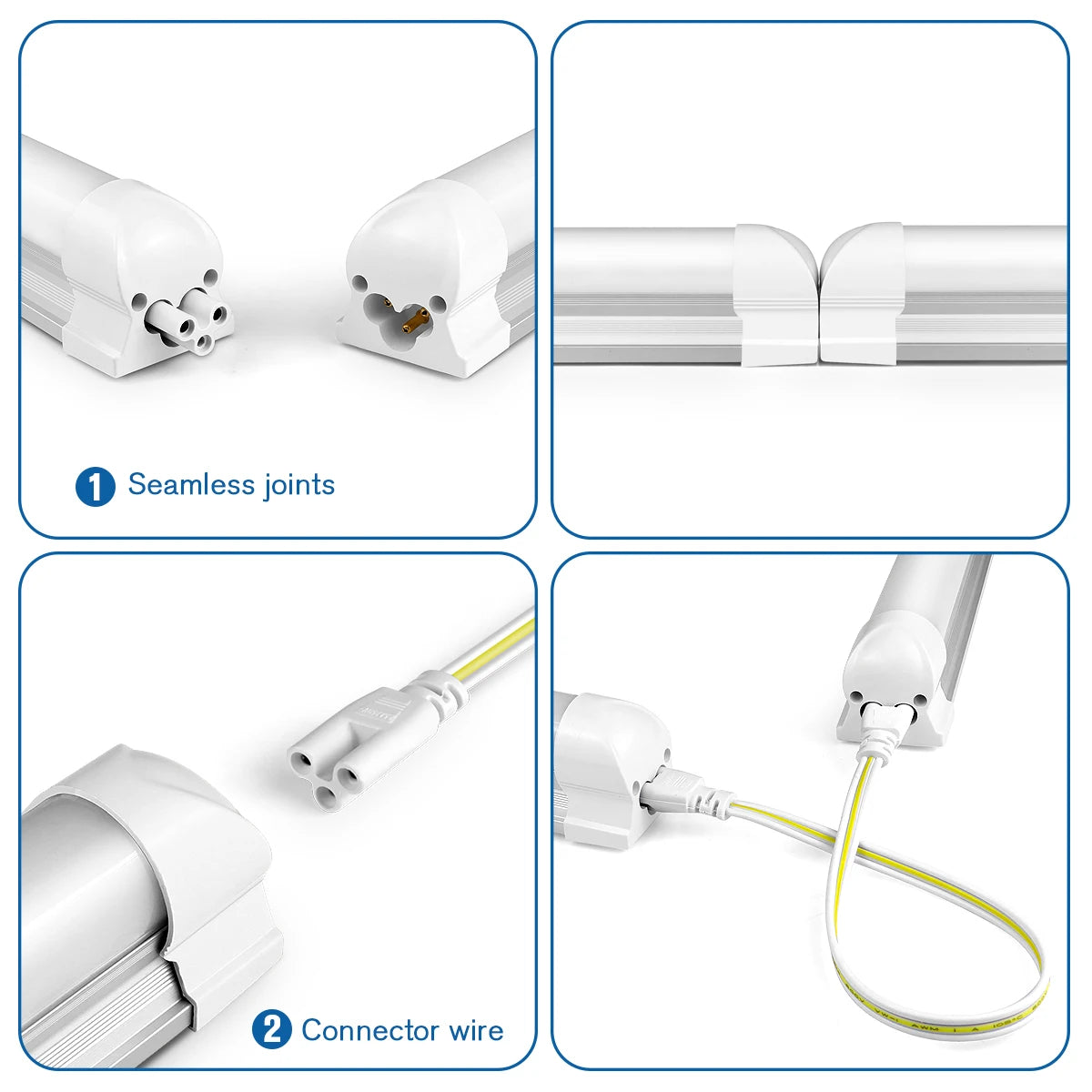 tube led blanc haute luminosité 2000lm aluminium moderne clips fixations
