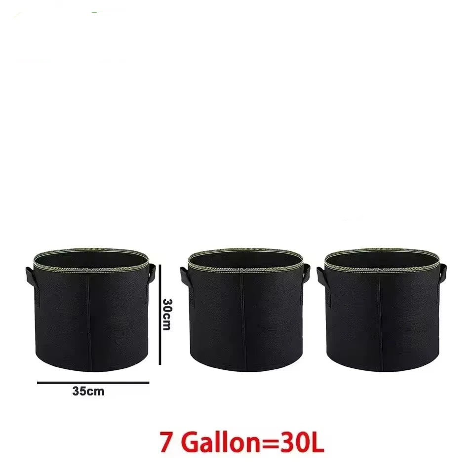 pots fleurs tissu non tissé noir vert modernes poignées 10 gallons