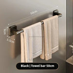 porte serviettes mural adhésif noir moderne sans perçage rack serviettes cuisine salle bain support